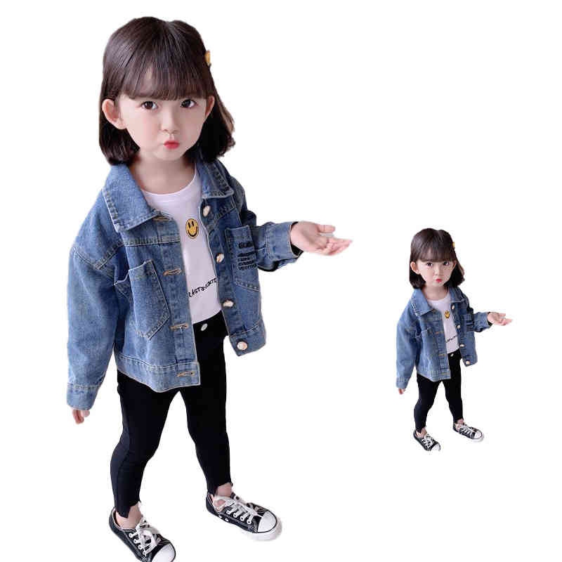 Denim - 子供服 デニムジャケット キッズ 春秋 ショート丈 女の子 デニム ジャケット ジュニア ジージャン トップス ジャケット アウター おしゃれ ジャケット 送料無料 シンプル カジュアル おでかけ