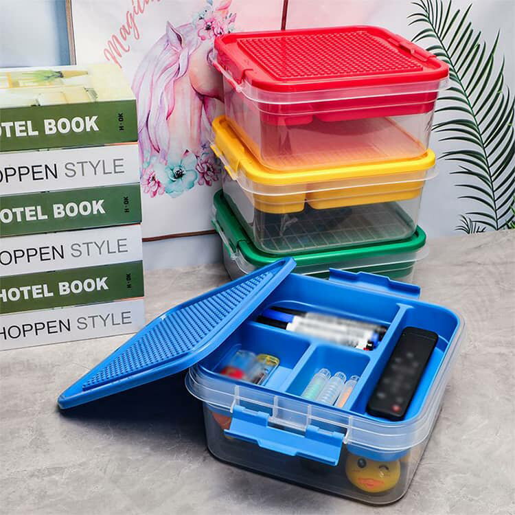 おもちゃ 収納ボックス ブロック 積み木 透明収納ケース 仕切り付き 積み重ね可能 ...