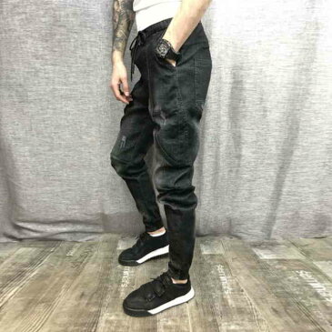 メンズ 大人気デニムサルエル再販スタートサルエルパンツ デニムパンツ デニムサルエル ジョガーパンツ ジーンズ ロングパンツ メンズ パンツ サルエル メンズファッション送料無料 黒