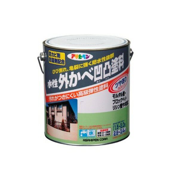 水性外かべ凹凸塗料ツヤあり アイボリー 3L【代引不可】(TOP)