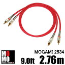 モガミ【 MOGAMI 2534 】(赤)RCA オーディオケーブル 9.0ft (2.76m)【赤白ペア】