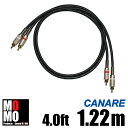 ■カナレ【 CANARE L4E6S 】(黒)RCA オーディオケーブル 4.0ft (1.22m)【赤白ペア】