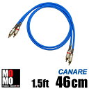 ■カナレ【 CANARE L4E6S 】（青）RCA オーディオケーブル 1.5ft (46cm)【赤白ペア】