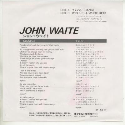 【中古レコード】ジョン・ウェイト/チェンジ/ホ...の紹介画像2