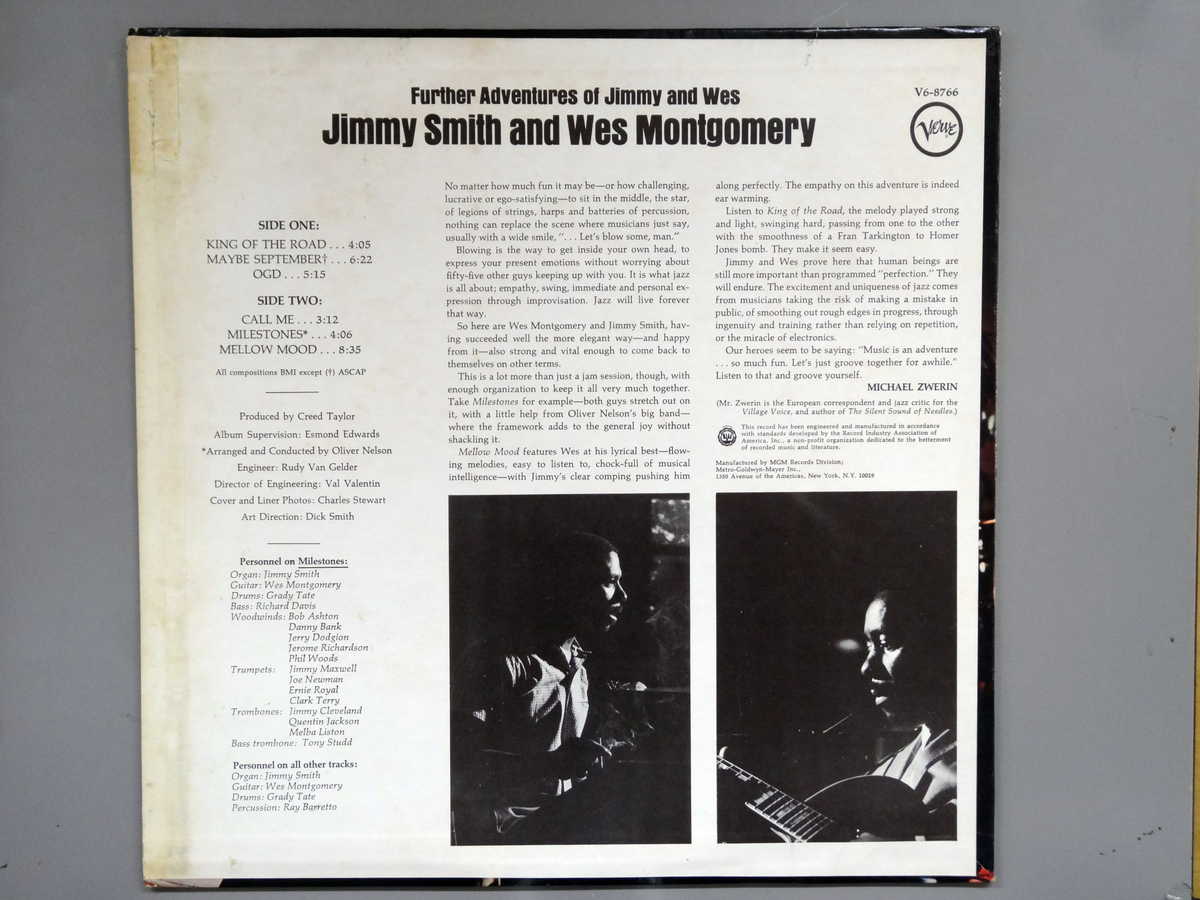 サウンズの【中古LPレコード 12inch】【ジ】ジミー・スミス＆ウェス・モンゴメリー(Jimmy Smith & Wes Montgomery)/新たなる冒険(輸入盤)(Further Adventures Of Jimmy & Wes)｜アングル2