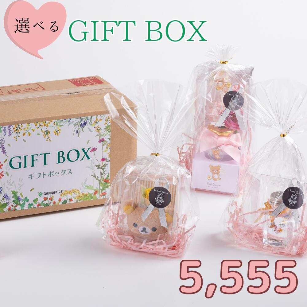 ★◎★ リラックマ中身が選べるギフトBOX5555円 プレゼント ギフト メッセージカード ラッピング 送料無料 選べる おすすめ キャラ リラックマ コリラックマ キイロイトリ 付き