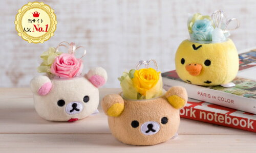 【リラックマぬいぐるみPOT6種】バレンタインプレゼント ホワイトデーお返し プチギフト 送料無料 プレゼントリラックマ コリラックマ キイロイトリ 誕生日 花 ギフト 記念品 贈答品 フラワー プリザーブドフラワー フェイクグリーン 造花 多肉 ぬいぐるみ 小物入れ