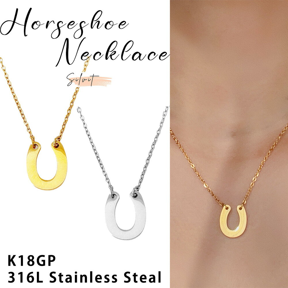 【お買い物マラソン★本日限定30%オフクーポン】ネックレス 馬蹄 馬蹄ネックレス ホースシューネックレス シンプル ネックレス レディース 金属アレルギー対応 金アレ サージカルステンレス ステンレスピアス 316L 普段使い オフィス カジュアルのサムネイル