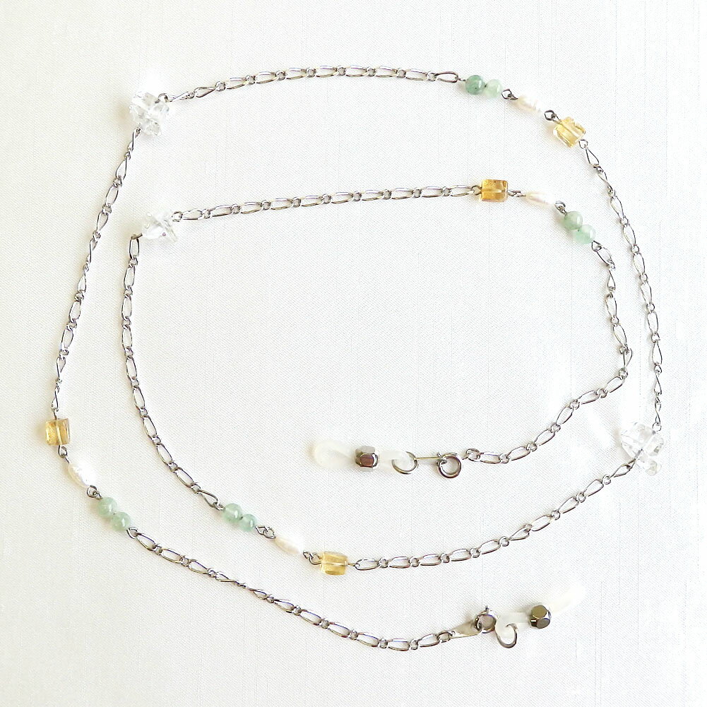 【現品限り 3千円OFF スーパーSALE】2WAY グラスコード & ネックレス フローライト シトリン 淡水パール 水晶 真鍮チェーン 73cm レディース パール 真珠 めがねチェーン 眼鏡チェーン メガネチェーン 淡水パールネックレス 誕生石 6月 11月 天然石 真珠 おしゃれ 人気