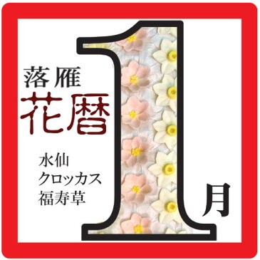 落雁　1月の花　水仙、クロッカス、福寿草