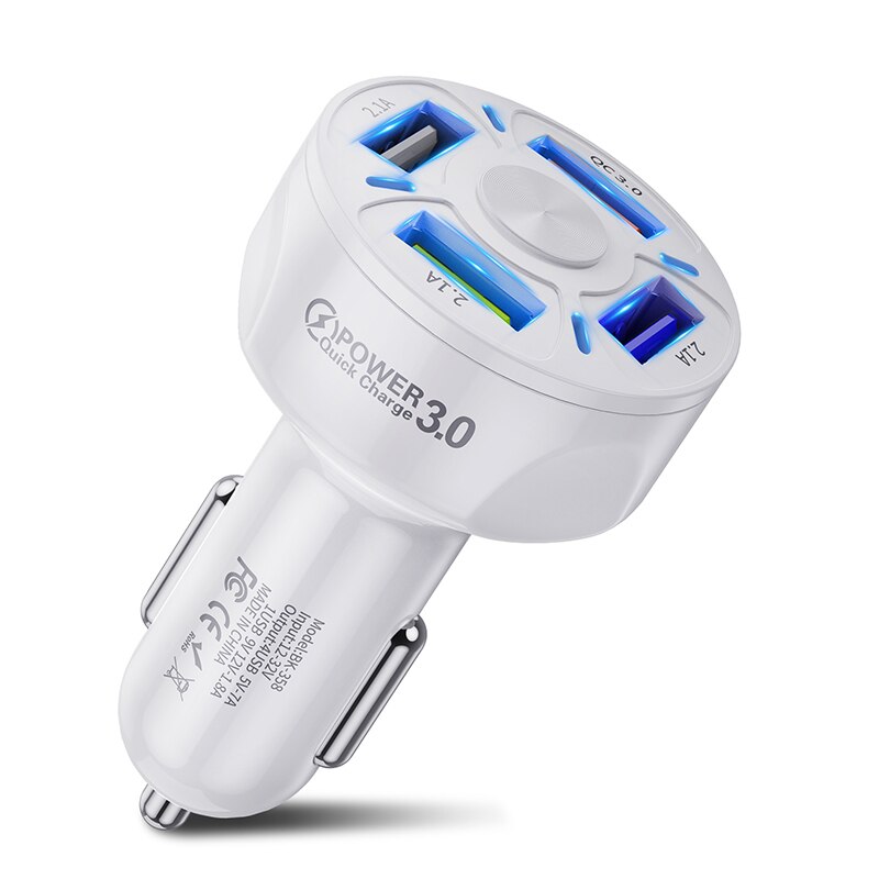 シガーソケット 4ポートUSB 急速QC3.0対応 35W 7A カーチャージャー24v 12v 小型 ...