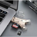 SDカードリーダー 4in1 iPhone /Micro USB/Type C/USB 全対応 ー iPhone/iPad/Android/コンピューター用 SD/TFカードリーダー microメ..