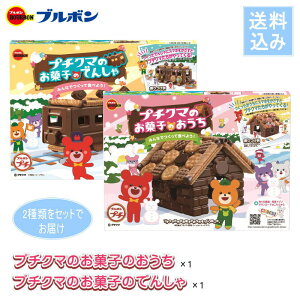 【セット品】ブルボン プチクマ お菓子のおうちとでんしゃ【送料無料】（各1個：合計2個セット）お菓子の家 チョコ チョコレート 手作りキット