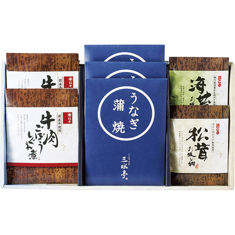 三河一色産うなぎの蒲焼・柿安・お吸物セット MU-AJJ