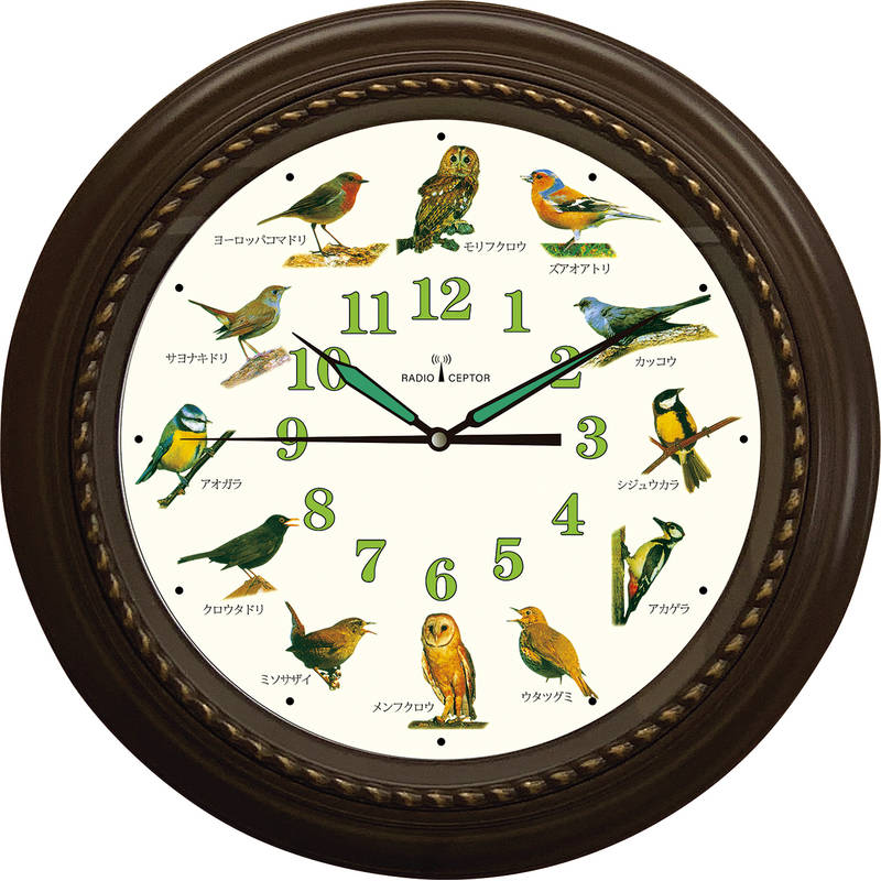【送料無料】訳あり（箱破損/取扱い説明書の折れあり）野鳥の電波時計 Ho-20251