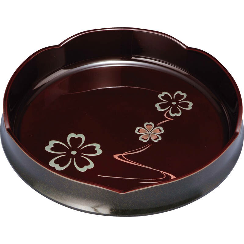 紀州塗 溜 花ゆらり 8.0菓子鉢 2205019