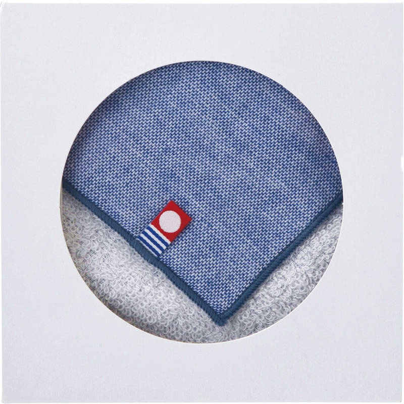 【エントリーで店内全品 ポイント7倍】8/4 20:00 - 8/11 1:59　今治 ガーゼ&パイルミニハンカチ1P IGP-50NV ネイビー