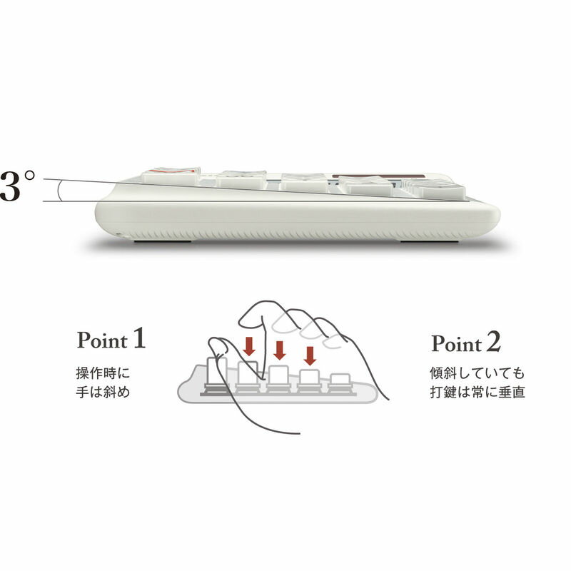カシオ 人間工学電卓 右手用 JE-12D-WE-N ホワイト