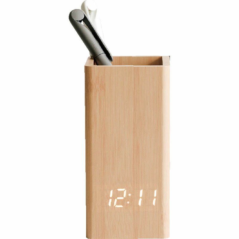 【楽天スーパーSALE 12/4 20:00〜12/11 1:59】ウッドペンスタンドクロック 0042-01 ナチュラル