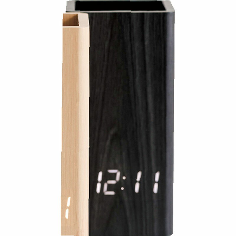 【楽天スーパーSALE 12/4 20:00〜12/11 1:59】ウッドペンスタンドクロック 0042-02 チャコール