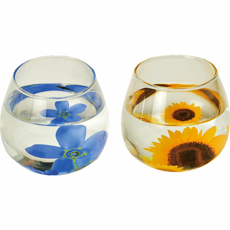 フローラ ゆらりグラスペア FY-3003B ブルースター/ひまわり