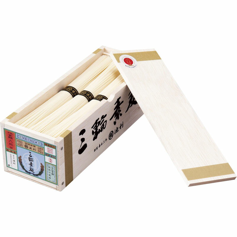 【送料無料】池利 三輪素麺 ミニ木箱 P-9