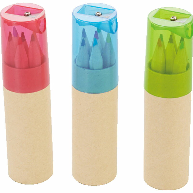 【楽天スーパーSALE 12/4 20:00〜12/11 1:59】【単品・指定不可】 色えんぴつ6pcsシャープナー付 SC-2407