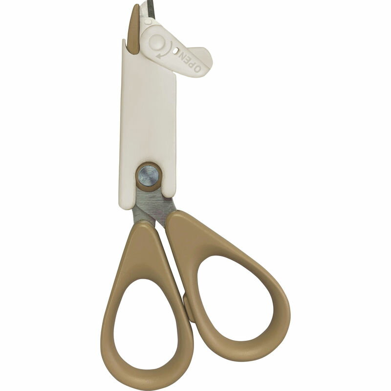 中身を守る 開梱カッターはさみ CS1-116 K カフェオレ