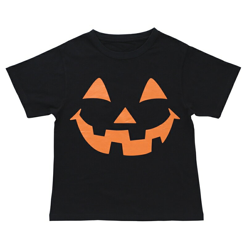 【ハロウィン】パンプキンTシャツ〈ブラック〉Lサイズ着丈71cm / ハロウィン 衣裳 店頭 季節 イベント 展示 フォトブース フォトスポット 店舗装飾 販促