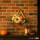 【ハロウィン】リボンスワッグハロウィンアレンジ H15×W40×D10cm / ハロウィン 店舗装飾 パンプキン ディスプレイ デコレーション 飾り 販促