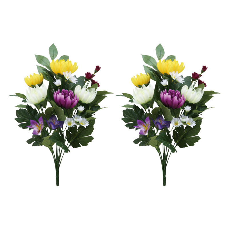 【お供え花】仏花 Fタイプ 約H44×W24cm 2本セット / 仏花 盆花 お墓の花 お仏壇 造花 彼岸