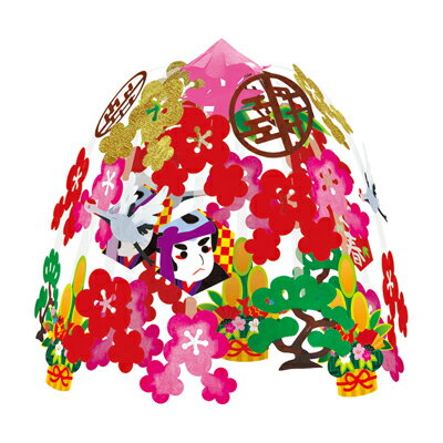 【正月】六角凧松竹梅2段センター H60XW60cm / 冬 正月 飾り 店舗装飾 ディスプレイ 販促 POP インテリア 天井飾り 吊り装飾