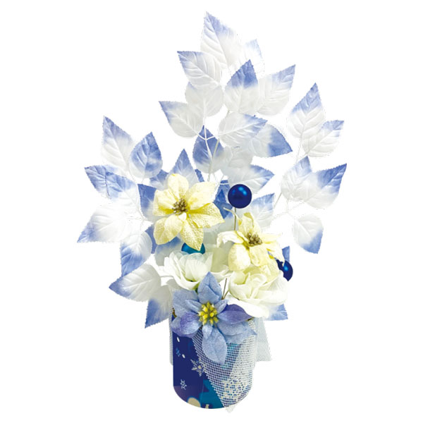 【冬】ウィンターポインセチアスタンド H45×W27×D13cm / ウインター 店舗装飾 販促 POP インテリア デコレーション 飾り付け 造花 ディスプレイ イベント