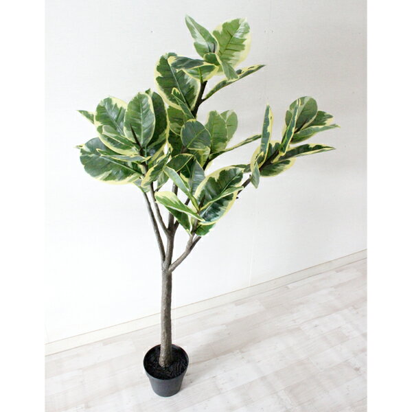 乐天商城 - 【人工観葉植物】ゴムの木ラバーツリー　高さ125cm　/　フェイクグリーン　人工観葉植物　インテリア　お手入れ簡単　水やり不要　シンプル　おしゃれ　オフィスインテリア　店舗装飾