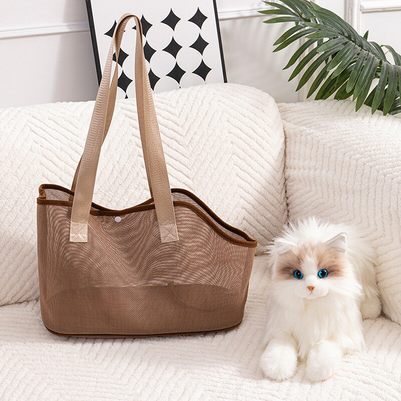 ペットキャリーバッグ 顔出し 猫用スリング メッシュ 通気性 飛び出し防止 ペット...