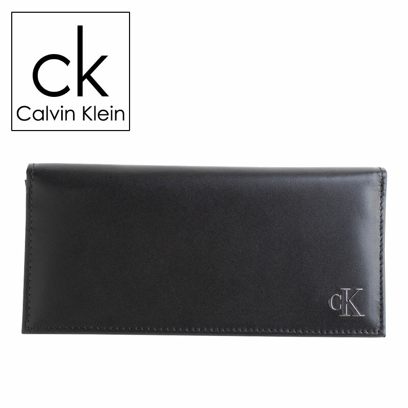 カルバン・クライン 革財布 メンズ カルバンクライン Calvin Klein 二つ折り長財布 レザー 小銭入れ付き ロゴ プレート メンズ 31kj190001 BOX付