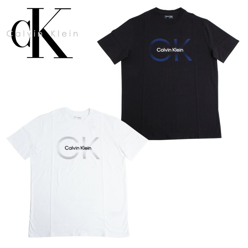 カルバン・クライン Tシャツ メンズ カルバンクライン Calvin Klein Tシャツ フロント ロゴ 半袖 メンズ 丸首 トップス 40qc821 ラッピング不可 ネコポスでお届け