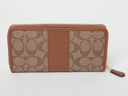 コーチCOACH小物財布ラグジュアリーシグネチャーPVCレザーアコーディオンジップアラウンド長財布f54630