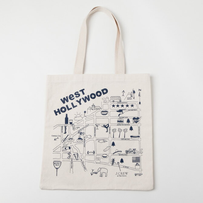 【J.CREW】 ジェイクルー トートバッグ エコバッグ West HOLLYWOOD 31163【ラッピング不可】