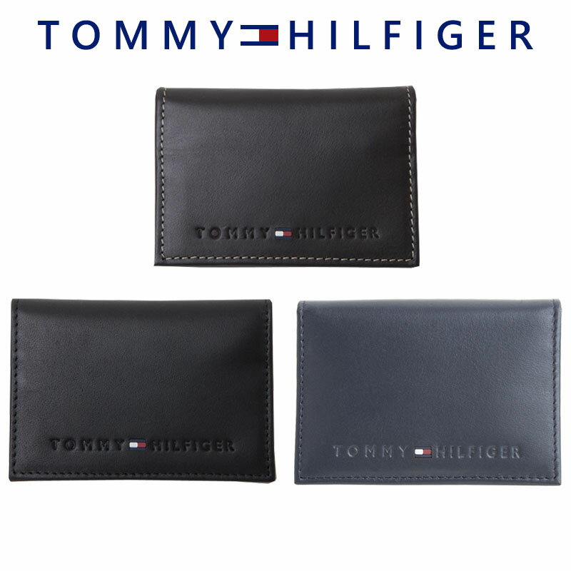 トミー ヒルフィガー 財布（メンズ） トミーヒルフィガー TOMMY HILFIGER 名刺入れ カードケース レザー ロゴ メンズ 31tl20x014　51978 118572 BOX付