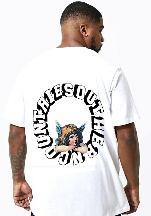 Rakuten - Tシャツ 半袖 メンズ ストリートファッション おしゃれ 高品質 かっこいい ストリートブランド ユニセックス ストリート系 トレンド メンズ オーバーサイズ B系 ヒップホップ系 韓国系 大人 夏 春 コーデ B系 チカーノ 春 夏 B系スタイル 天使 可愛い