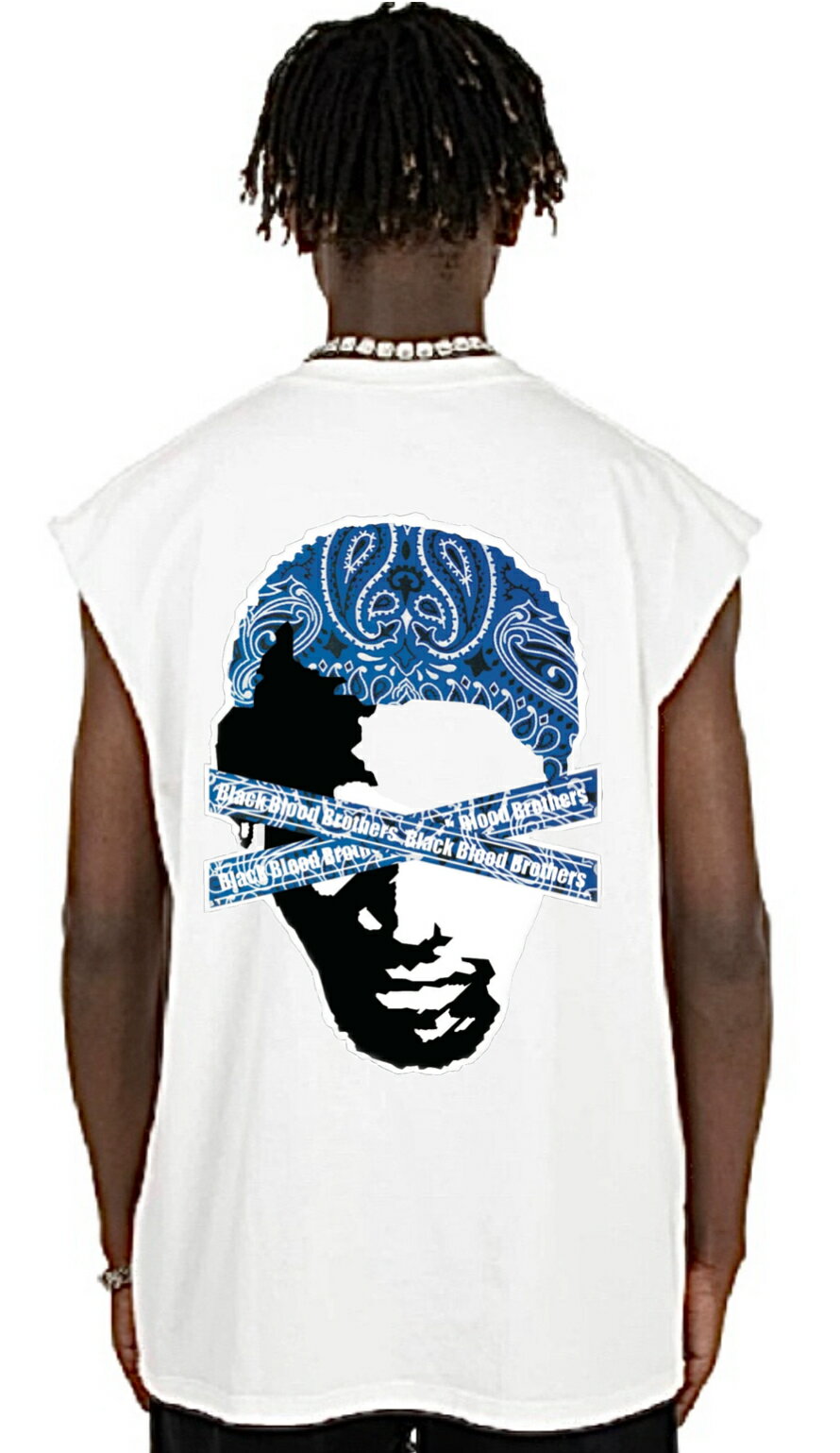 【Black Blood Brothers】Tシャツ tシャツ 半袖 メンズ カットオフ 切りっぱなし お洒落 おしゃれ スポーツ ヒップホップ系 ダンス衣装 夏 春 コーデ デニスロッドマン ロッドマン 運動 バスケ ストリート系 ジョーダン かっこいい タンクトップ ロゴ 白 黒 バスケウェア