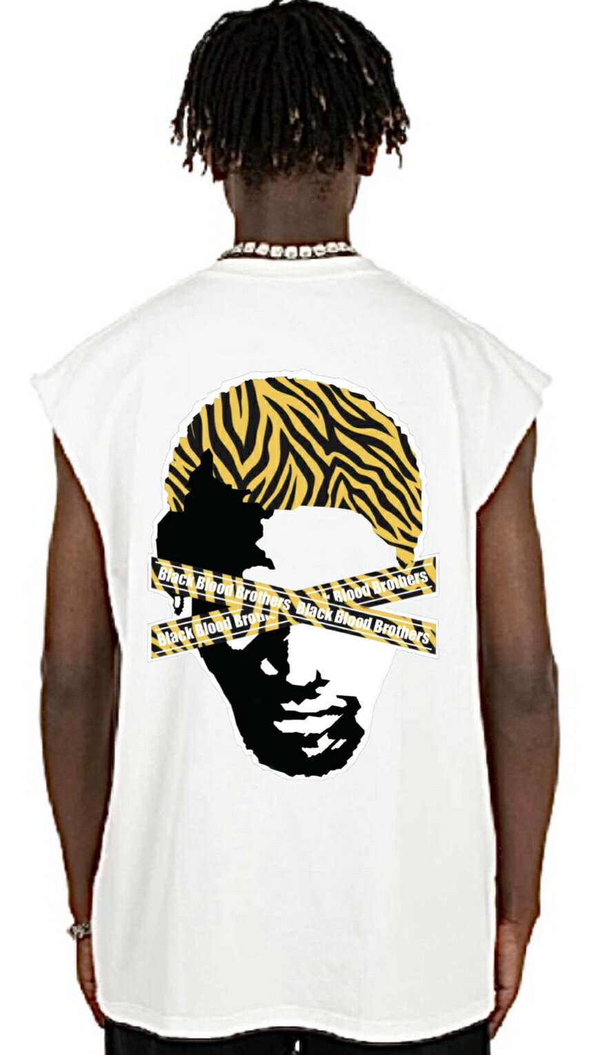 Rakuten - 【Black Blood Brothers】Tシャツ tシャツ 半袖 メンズ カットオフ 切りっぱなし お洒落 おしゃれ スポーツ ヒップホップ系 ダンス衣装 夏 春 コーデ デニスロッドマン ロッドマン 運動 バスケ ストリート系 ジョーダン かっこいい タンクトップ ロゴ 白 黒 バスケウェア
