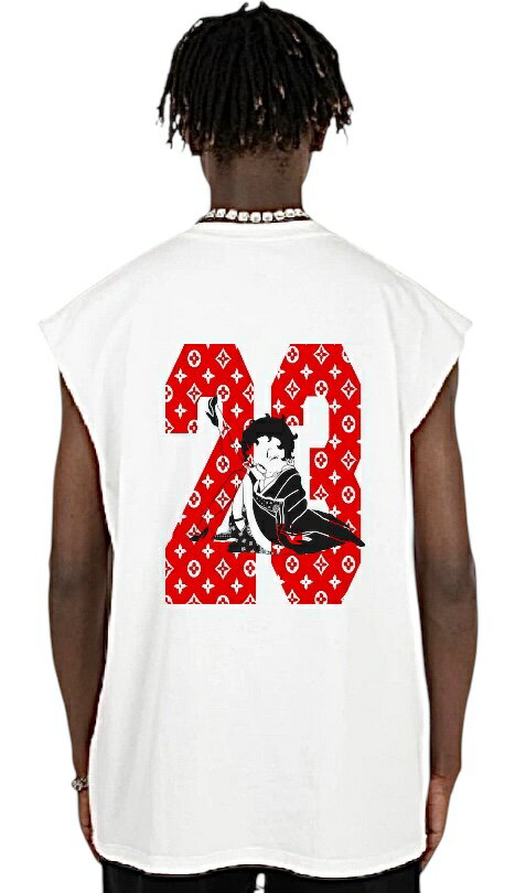 【Black Blood Brothers】Tシャツ tシャツ 半袖 メンズ カットオフ 切りっぱなし お洒落 おしゃれ スポーツ ヒップホップ系 ダンス衣装 夏 春 運動 バスケ ストリート系 ジョーダン かっこいい タンクトップ ロゴ 白 バスケウェア ランニングウェア ダイエット ダンク 23