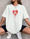 【今だけ価格】Tシャツ tシャツ 半袖 レディース お洒落 おしゃれ スポーツウェア ダンス衣装 夏 春 運動着 白 送料無料 シンプル ロゴ ゆったり 体型カバー ダイエット着 セクシー 涼しい カジュアル スリム 韓国ファッション きれいめ 美ライン 細見え 着痩せ ハートマーク