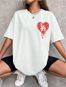 【今だけ価格】Tシャツ tシャツ 半袖 レディース お洒落 おしゃれ スポーツウェア ダンス衣装 夏 春 運動着 白 送料無料 シンプル ロゴ ゆったり 体型カバー ダイエット着 セクシー 涼しい カジュアル スリム 韓国ファッション きれいめ 美ライン 細見え 着痩せ ハートマーク