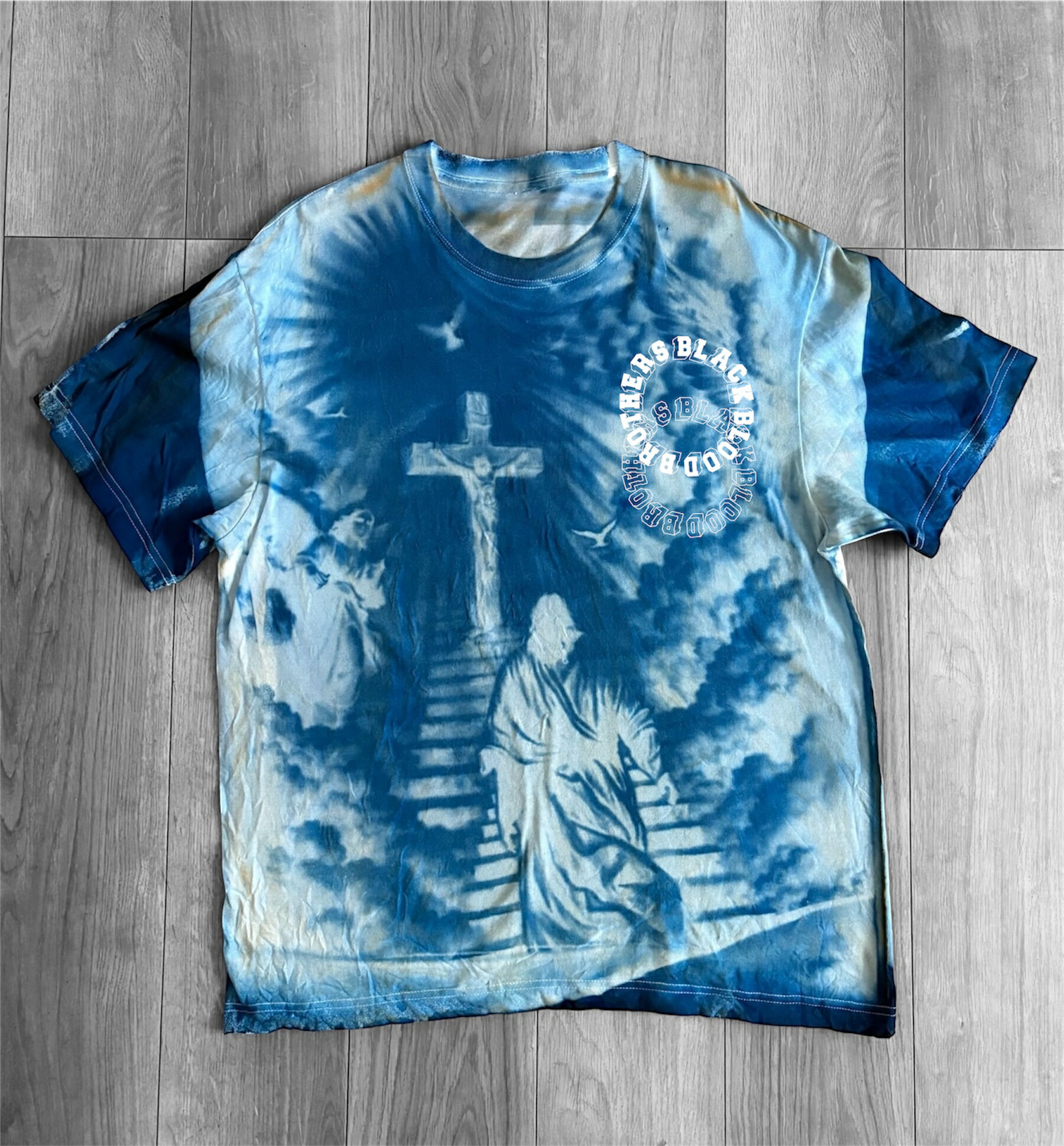 Rakuten - Tシャツ tシャツ 半袖 メンズ お洒落 おしゃれ スポーツ 送料無料 ヒップホップ系 HIPHOP 西海岸 20代 30代 大人 ダンス衣装 夏 春 コーデ ブランド ストリート系 サイアノタイプ 染め ハンドメイド 手作り ギフト プレゼント 誕生日