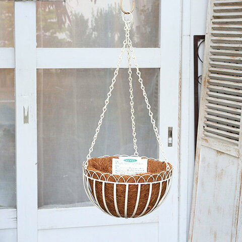 楽天市場】ハンギングバスケット アイアン（カラーホワイト