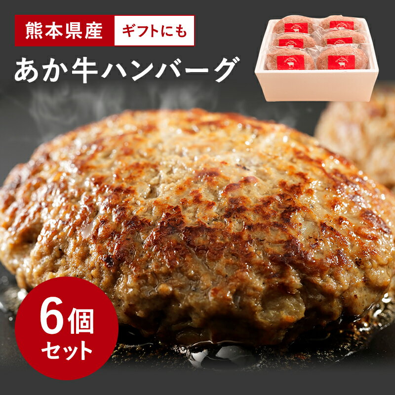 ★最大1,000円OFFクーポン 16日9:59迄★ 【熊本県産 あか牛 生ハンバーグ 150g × 6個】お中元 熨斗 赤牛 赤身肉 国産 和牛 レストラン 合挽 手ごね 無添加 ヘルシー のし 化粧箱 贈答 ギフト 御歳暮 お中元 父の日 冷凍 簡単 九州産 希少 あかうし 牛肉 産地直送 送料無料