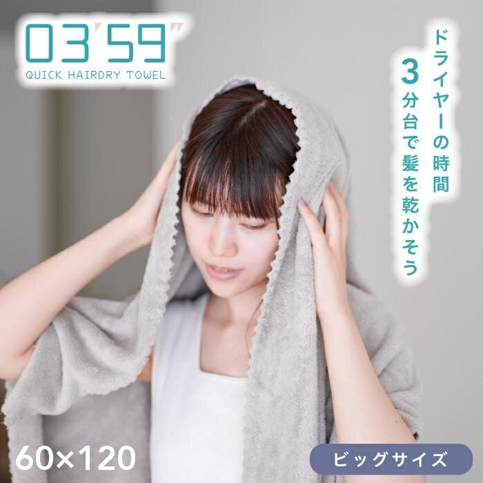 ヘアドライタオル 0359 big マイクロファイバー タオル バスタオル 吸水 速乾 家事 時短 吸水タオル 速乾タオル ロング ヘア 髪 ドライタオル 髪の毛 ヘアタオル 大きめ 速乾性 吸水性 すぐ乾くの商品画像